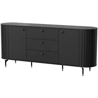designimpex Sideboard Design Kommode Roma DO-4 Sideboard Schublade Wohnzimmer Ablage Tisch schwarz