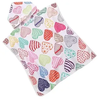 FEBE Badeponcho Kinder Herzen Badetuch Mit Kapuze Bademantel für Kleinkind - 60 x 90 cm