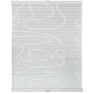 ondeco Plissee ohne Bohren Move mit Klemmträger, Sonnenschutz für Fenster innen, Lichtschutz und Blickdicht, Sichtschutz für Tür Weiss 100x130 cm
