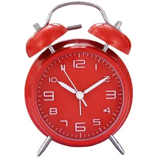 IvoQ Roter Klassischer Wecker – Vintage Look – Laute Alarmglocke – Altmodischer
