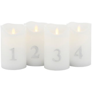 LED-Kerzen, 4er Set Sara Advent mehrfarbig, Designer Sirius, 13 cm