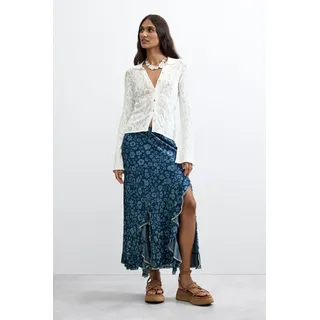 Desigual, Volantrock denim, Lyocell, Blau, M, BLUE, M
