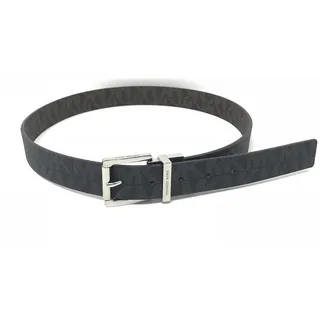 Michael Kors Women's 30mm Reversible MK Logo Monogram Synthetic Leather Belt, Black To Brown (M) - M