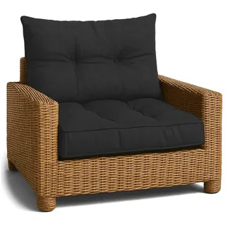 Amazinggirl Sitzkissen Polster für Gartenmöbel - Lounge Kissen Outdoor schwarz Sitzpolster: 50x50 cm