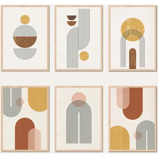 AG Design® DOPPELSEITIGES Set mit 3 Abstrakt-Postern und Kunstdrucken | 3 Stk. x 30 x 42 cm | Für Schlafzimmer, Wohnzimmer, Küche und Büro | Ohne Rahmen| AP3 351428