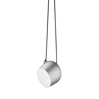 Flos Aim Sospensione Deckenleuchte LED aus Aluminium und Polycarbonat in der Farbe Anodized Silver 16Watt, Maße: 24,3cm x 24,3cm x 21,1cm, F0090054