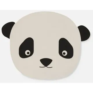 Platzset, Panda Tischset - Placemat in Panda Form in Schwarz/Weiß, OYOY, aus Silikon - 45x35 cm weiß