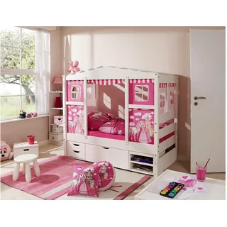 Kinderbett TICAA "Lio" Betten Gr. Liegefläche B/L: 80 cm x 160 cm, kein Härtegrad, Schaumstoffmatratze, pink (prinzessin, pink) Kinder Kinder-Einzelbetten Hausbett