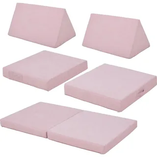 [en.casa] Kindersofa Norhulta 120 x 66 x 46 cm Cord rosa