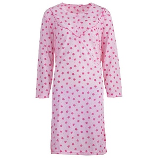 Lucky Nachthemd Nachthemd Langarm - Blüten Pünktchen rosa XL