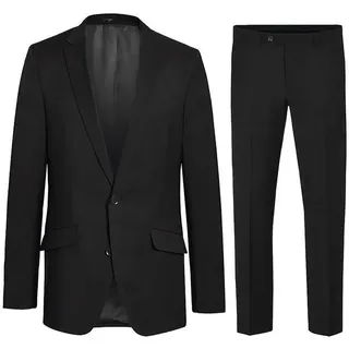 Paul Malone Anzug Herren Anzug modern Businessanzug regular fit (Set, 2-tlg., Sakko mit Hose) 100% Schurwolle schwarz HA16 schwarz 31