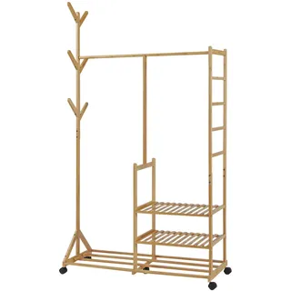 [en.casa] Ikaalinen Garderobenständer 100 x 38 x 176 cm beige