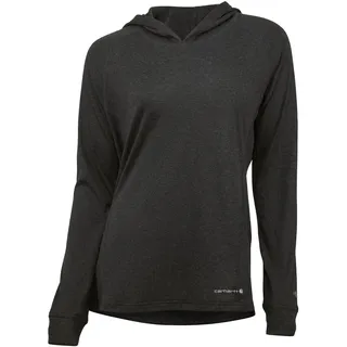 Carhartt Force Midweight Stretch Base Layer Hoodie für Damen, Schwarz meliert, XL - XL
