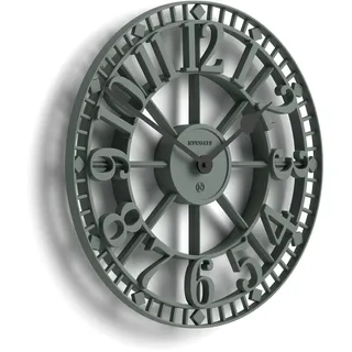 NEWGATE® Warehouse Wanduhr | Skelettuhr | 40cm | Spargelgrün mit schwarzen händen | Zeitgenössischer Vintage-Stil für küche, Wohnzimmer oder büro