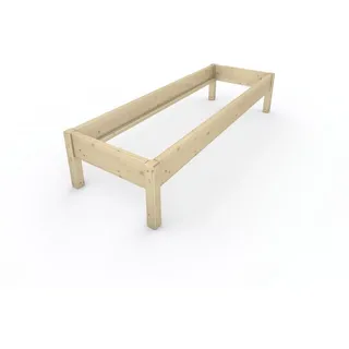 TUGA-Holztech Massivholzbett Holzbett Naturholzbett 70 x 220 cm 48 cm Bettgestell ohne Kopfteil, Br 70 80 90 100 120 140 160 180 200 Lg 200 220 H=38/48/58 cm 70 cm x 220 cm x 48 cm