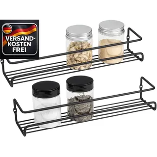 Metall-Gewürzregal Set für Küche Bad - 2er Wand-Organizer, platzsparend, vielsei