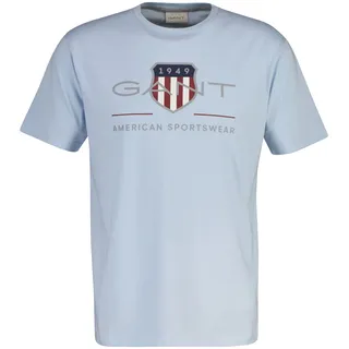 GANT Herren T-Shirt - REGULAR ARCHIVE SHIELD Rundhals, kurzarm, Baumwolle Print blau (fresh Blue) L
