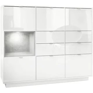 Vladon Highboard 153 x 123 x 37 cm Grau