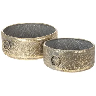 Florists Products Übertopf 2er-Set Deko-Schalen im Antik-Look, Goldenes Metall, Vintage