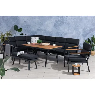 Gardissimo Dining-Ecklounge "Nabari XL" inkl. Ecksofa, Bank, Tisch und Kissen