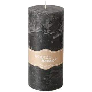 Boltze Stumpenkerze Casual 15 cm Ø 7 cm dunkelgrau
