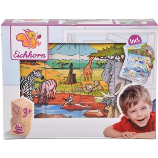 Eichhorn Puzzle 12 Teile Kinder Würfel Puzzle Holz Tiermotive 100005480, 12 Puzzleteile