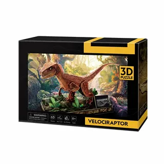 National Geographic - 3D Puzzle Velociraptor | 3D Puzzle Für Kinder Und 3D Puzzles Erwachsene | Dinosaurier Puzzles 3D | Kinder Spielzeug | 63 Teiles
