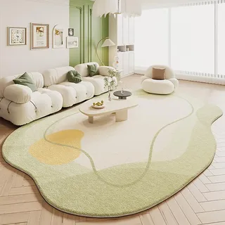 RBQIZVW Moderner Kurzflor Teppich 180x250 cm – Waschbar bis 30 Grad, Super Soft Teppich rutschfest Schlafzimmer,kuscheliger Teppiche Wohnzimmer Unregelmäßige Teppiche Indoor Outdoor Grün