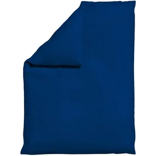 schlafgut Woven Satin Uni Baumwolle Dunkelblau 155 x 220 cm