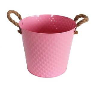 colourliving Blumentopf »Pflanztopf Diamond Zinktopf Ø 22 cm Pink«, schöner Blumentopf, verzinkt, für draußen rosa