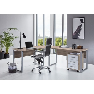 BMG Möbel Büromöbel-Set, Office Edition Set 0.1, eiche Sonoma/ weiß matt