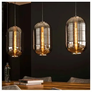 famlights Pendelleuchte Pendelleuchte Kawelo in Chrom E27 3-flammig silberfarben