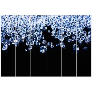 Bilderdepot24 Schiebegardine modern Flächenvorhang blickdicht Diamantenglanz (6 St), halbtransparent, Wohnzimmer große Flächengardine lichtdurchlässig als Klemm-System schwarz 360 cm x 250 cm
