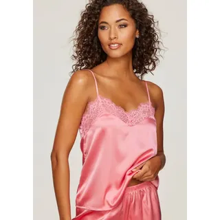 LASCANA Spaghettitop, Seidentop, Spitzentop, Alana mit Seide und edler Spitze, Dessous rosa 32/34