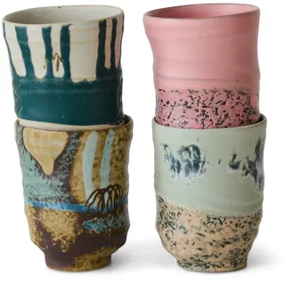 HKliving - Artist Kaffeebecher, 250 ml, mehrfarbig (4er-Set)
