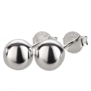 schmuck23 Paar Ohrstecker Ohrringe Silberkugel 925 Silber, Damen Mädchen Geschenk echte Silberohrringe silberfarben 6 mm