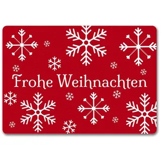 speecheese Fußmatte Frohe Weihnachten Türmatte mit Schneeflocken
