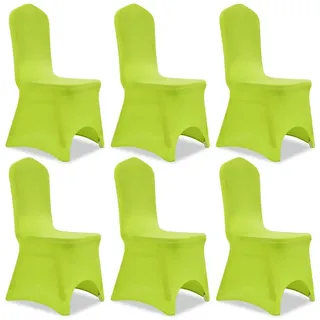 vidaXL Stuhlhusse Stretch Grün 6er Set