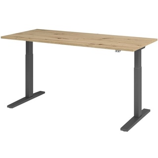 Schreibtisch »Upper Desk« 180 cm breit und elektrisch höhenverstellbar bis 120 c grau, HAMMERBACHER, 180x120x80 cm