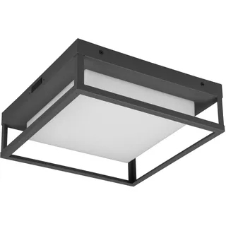 lightling LED Außendeckenlampe Jan, Lichtfarbe einstellbar via Schalter, Wand- und Deckenmontage, IP54 Outdoor, Höhe 10 cm, Breite 30 cm, Metall, anthrazit