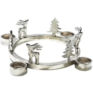 kobolo Adventskranz DEER4LIGHT in Silber | Gr.: onesize