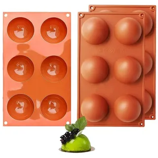 LuxusKollektion Silikonform Silikonform Halbkugel 6 Löcher groß, (2-tlg) braun