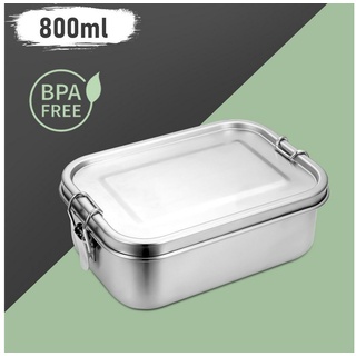 Clanmacy Lunchbox »800-1400ml Brotdose edelstahl dose BPA frei Lunchbox Thermo Büro Edelstahl Dicht« silberfarben