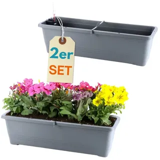 GarPet Blumenkasten 60 x 19,5 x 16,5 cm Anthrazit