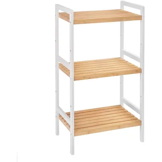 SONGMICS Bambus Regal, Küchenregal, Badregal, Bücherregal, Standregal mit 3 Ablagen, 45 x 31,5 x 80 cm, für Bad, Küche, Wohnzimmer, Schlafzimmer, Balkon, naturfarben BCB73Y