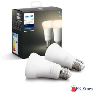 Philips Hue White E27 - Smarte Lampe A60 Doppelpack - 800