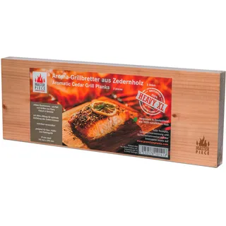 MASTER PIECE Heavy XL Zeder 2 Grillbretter aus Zedernholz, 15mm starke Profi-Grillplanken Premium Qualität, Set à 2 Stk, BBQ Räucherbretter im günstigen 2er Pack