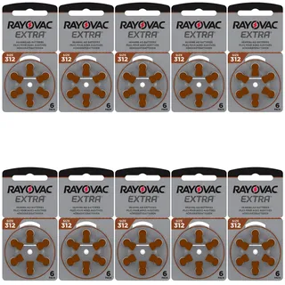 Rayovac Extra Advanced Hörgerätebatterien mit Active-Core-Technologie 312, 6st.