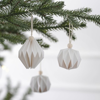 Ginger Ray Weißes Papier Weihnachtsbaum hängende Dekorationen 3 Stück