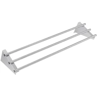 Vogue Wandregal – Größe: 1200 (B) x 300 (T) mm, Edelstahl, maximale Belastung: 75 kg, Küchenstangen-Wandregal, CD551